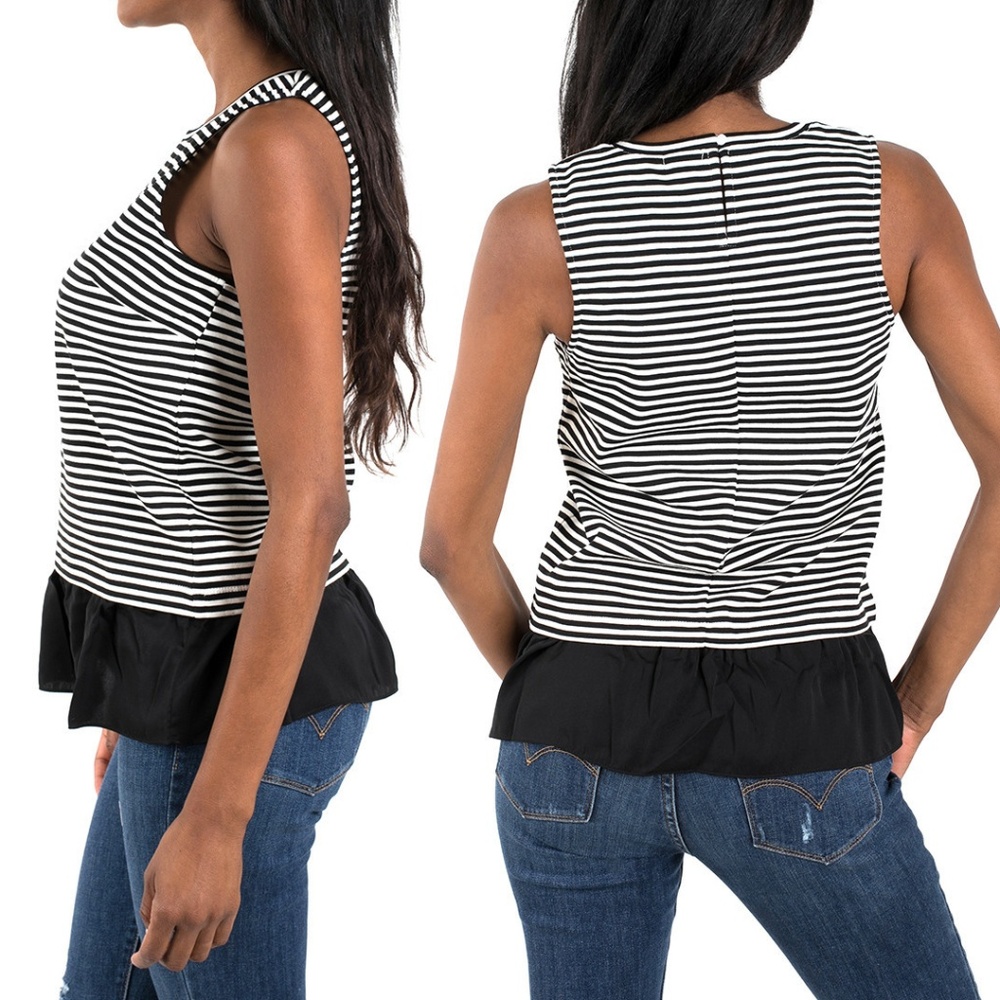 JCREW • Striped Ruffle-Hem Tank Top NWT